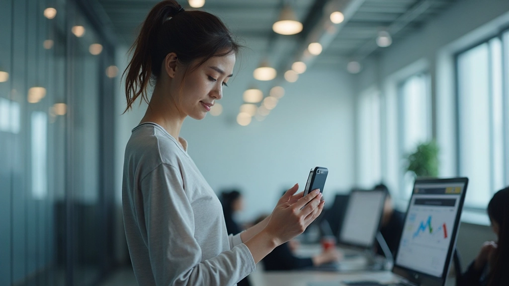 IoT wearable technology devices arranged on modern workspace