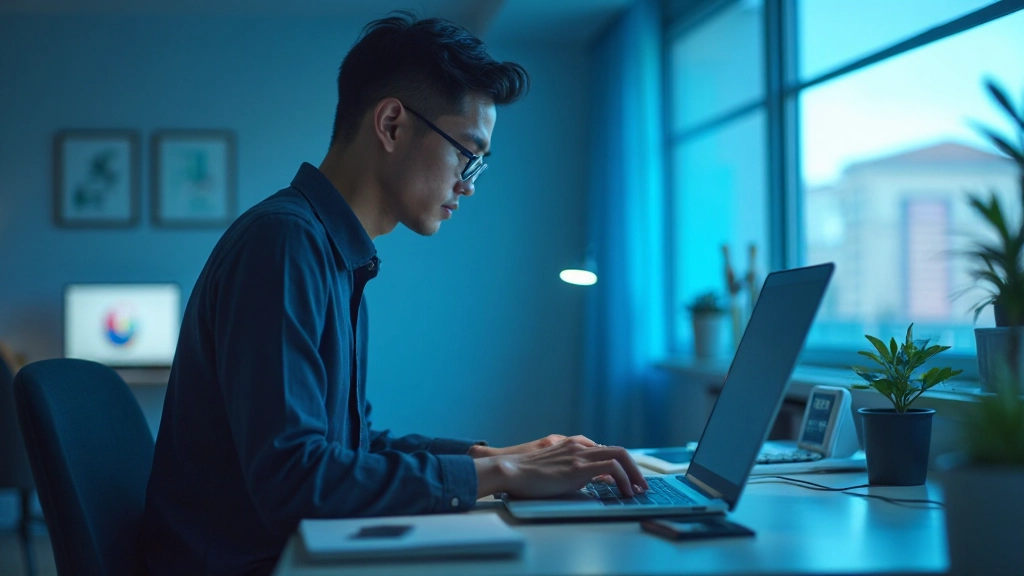 Modern smart living workspace with technology devices and setup